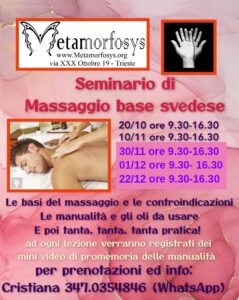 Seminario Massaggio Base Svedese