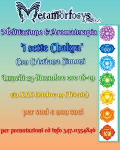 23 dicembre – Meditazione ed Aromaterapia: I sette Chakra