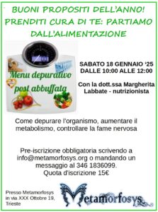 18 gennaio 2025 – prenditi cura di te: partiamo dall’alimentazione